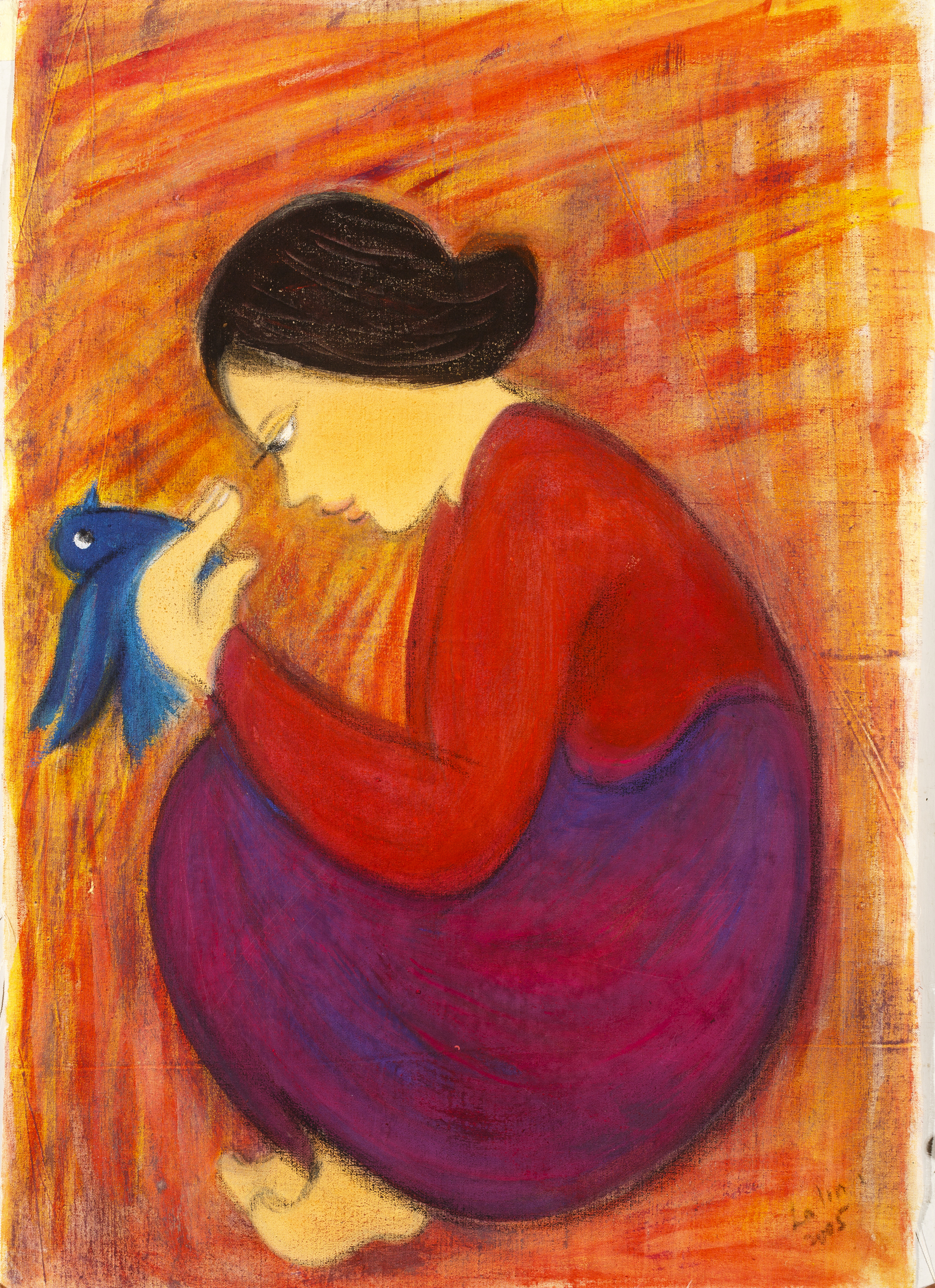 Seated Woman with Bird